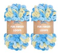 JubileeYarn Fun Finger Loops Lot de 2 écheveaux de fil de polyester, taille géante, 100 g/écheveau, Tyché