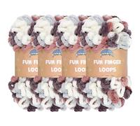 JubileeYarn Fun Finger Loops Lot de 4 écheveaux de fil de polyester, taille géante, 100 g/écheveau, Hermès