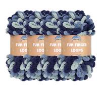 JubileeYarn Fun Finger Loops Lot de 4 écheveaux de fil de polyester, taille géante, 100 g/écheveau, Pégase