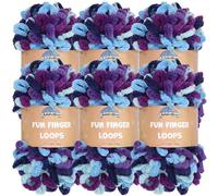 JubileeYarn Fun Finger Loops Pelote de laine en polyester Jumbo Loop 100 g/écheveau Aphrodite 6 écheveaux