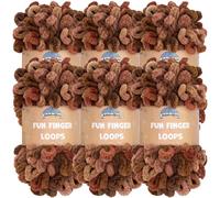 JubileeYarn Gaia Lot de 6 écheveaux de fil à boucles de doigts en polyester 100 g