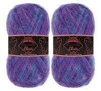 JubileeYarn Lot de 2 écheveaux de fil mohair Elixir pour bébé Mélange de laine 50 g/écheveau Violet brume
