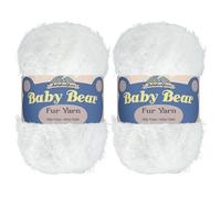 JubileeYarn Lot de 2 pelotes de fil pour bébé ours en fourrure de polyester 100 g/écheveau Blanc