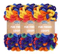 JubileeYarn Lot de 3 écheveaux de fil à boucles de doigts en polyester 100 g