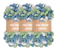 JubileeYarn Lot de 3 écheveaux de fil à boucles de doigts en polyester Jumbo 100 g/écheveau Multicolore Bleu Vert
