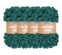JubileeYarn Lot de 4 écheveaux de fil à boucles de doigts en polyester Jumbo 100 g/écheveau Jade