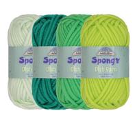 JubileeYarn Lot de 4 écheveaux de fil à vaisselle en nylon peigné, 50 g/écheveau, nuances de vert,
