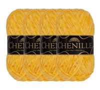 JubileeYarn Lot de 4 écheveaux de fil chenille peignés 100 g