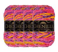 JubileeYarn Lot de 4 écheveaux de fil chenille - Poids peigné - 100 g/écheveau - Agartha