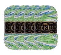 JubileeYarn Lot de 4 écheveaux de fil chenille - Poids peigné - 100 g/écheveau - Annwn