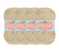 JubileeYarn Lot de 4 écheveaux de fil en coton 50 g/pelote de laine Marron hêtre