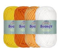 JubileeYarn Lot de 4 écheveaux de fil éponge en polyester 50 g