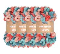 JubileeYarn Fun Finger Loops Lot de 4 écheveaux de fil de polyester, taille géante, 100 g/écheveau, Hypnos