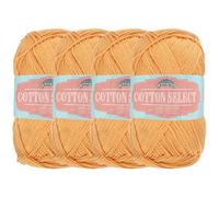 JubileeYarn Lot de 4 pelotes de fil en coton 50 g/pelote de laine Orange vif