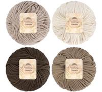 JubileeYarn Lot de 4 pelotes de fil en coton de bambou 100 g