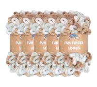 JubileeYarn Lot de 5 écheveaux de fil à boucles de doigts en polyester Jumbo 100 g/écheveau Hestia