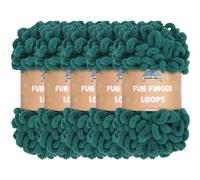 JubileeYarn Lot de 5 écheveaux de fil à boucles de doigts en polyester Jumbo 100 g/écheveau Jade