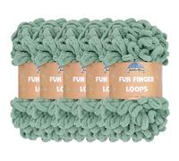 JubileeYarn Lot de 5 pelotes de fil à boucles de doigts en polyester Jumbo 100 g