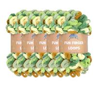 JubileeYarn Lot de 5 pelotes de fil à boucles de doigts en polyester Jumbo 100 g/écheveau Auxo