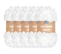 JubileeYarn Lot de 5 pelotes de fil à boucles de doigts en polyester Jumbo 100 g/écheveau Blanc