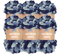 JubileeYarn Lot de 6 écheveaux de fil à boucles de doigts en polyester Jumbo 100 g/écheveau Pégase