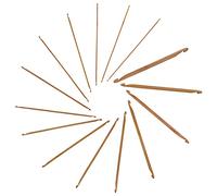 JubileeYarn Lot de crochets tunisiens à double extrémité en bambou - Marron carbonisé - 15 tailles