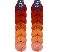 JubileeYarn Moonlight Medley Lot de 2 écheveaux de laine mérinos ombrée/acrylique 200 g/écheveau Bélier