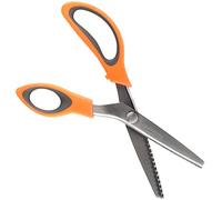 JubileeYarn Paire de ciseaux cranteurs de qualité professionnelle en acier inoxydable dentelé Orange et gris 24 cm