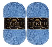 JubileeYarn Pelote de fil chenille - Poids peigné - 100 g/écheveau (2 écheveaux, 120 égéens)