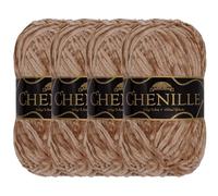 JubileeYarn Pelote de fil chenille - Poids peigné - 100 g/écheveau (4 écheveaux, 103 canolis)