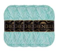 JubileeYarn Pelote de fil chenille - Poids peigné - 100 g/écheveau (4 écheveaux, 136 Mochi)