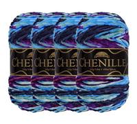 JubileeYarn Pelote de fil chenille - Poids peigné - 100 g/écheveau - Nibiru - 4 écheveaux