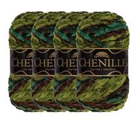 JubileeYarn Pelote de fil chenille - Polyester peigné - 100 g/écheveau - Camelot - 4 écheveaux
