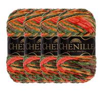 JubileeYarn Pelote de fil chenille - Polyester peigné - 100 g/écheveau - Valhalla - 4 écheveaux