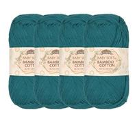 JubileeYarn Pelote de fil de bambou doux pour bébé 50 g/écheveau - Tidepool - 4 écheveaux