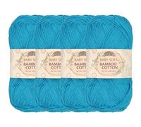 JubileeYarn Pelote de fil de coton en bambou doux pour bébé - 50 g/écheveau - eaux claires - 4 écheveaux
