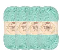JubileeYarn Pelote de fil de sport en coton de bambou 4 plis - 50 g/écheveau - Récif des Caraïbes - 4 écheveaux