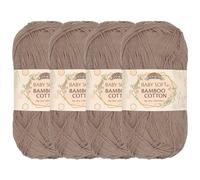 JubileeYarn Pelote de laine en bambou doux pour bébé - 50 g par pelote - couleur Coffee Lover - 4 pelotes