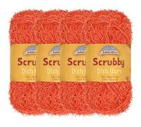 JubileeYarn Scrubby Lot de 4 écheveaux de fil à tricoter 50 g par écheveau Couleur 16 Corail