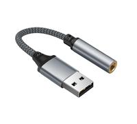 Jubilofex Adaptateur de prise casque USB, carte son externe de prise audio externe, convertisseur stéréo, câble audio pour écouteurs, PC, ordinateur portable, bureau