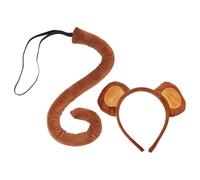 Jubilofex Bandeau pour cheveux avec oreilles de singe et queue, costume pour pour carnaval et théâtre, ou pour costumes d'animaux, pour déguisements pour et filles