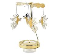 Jubilofex Candle Mobile Carousel | Carrousel Tournant Doré de Noël avec Éclairage Rotatif - Décoration de Table pour Cuisine Mariage Fête Restaurant Salle de Bain Appartement Anniversaires