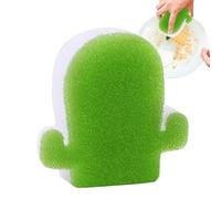 Jubilofex Éponge à vaisselle - Éponges à récurer, motif cactus, réutilisables, multi-usages, épaisses, double face, pour évier, poêle, poêle, gril, four