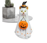 Jubilofex Figurine de fantôme d'Halloween, statue d'animal fantôme effrayante en résine | Décorations d'Halloween d'extérieur pour table, cheminée, cour, maison hantée, fête, fenêtre, allée, camping