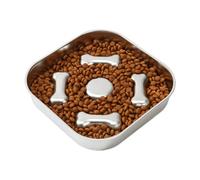 Jubilofex Gamelle pour nourriture pour chien avec alimentation lente | Assiette pour chats en acier inoxydable anti-étouffement pour lécher chiens âgés et chiots Entraînement intérieur extérieur