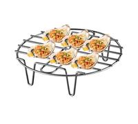 Jubilofex Grille à vapeur en acier inoxydable | Grille de cuisson pour | Rack à vapeur rond en acier inoxydable pour la préparation des aliments Œufs Viande verte Fruits de mer Cuisson Cuisson rôti