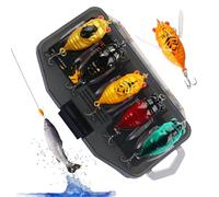 Jubilofex Leurres pour Bar, Kit de Leurres en Forme de Cigale 3D pour Bar d'eau Salée, Appât de Pêche Réaliste avec Boîte de Rangement, Équipement de Plein Air Léger pour Les Enthousiastes Débutants