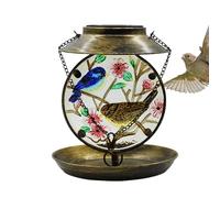 Jubilofex Mangeoires d'oiseaux extérieures ensoleillées - équipement pour oiseaux avec éclairage solaire pouvant être suspendu | Mangeoire à oiseaux suspendue pour pinsons colibris jardin extérieur