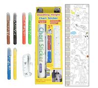 Jubilofex Mesure 'hauteur des pour mur, graphique de hauteur pour mur | Autocollant de mesure 'hauteur griffonnage,Adhésif de croissance multifonctionnel de pépinière