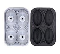 Jubilofex Moule à glaçons en silicone à 4 cavités 3D pour chocolat, bonbons, fondants, cocktails, gâteaux, café, eau, glace, réfrigérateur, congélateur